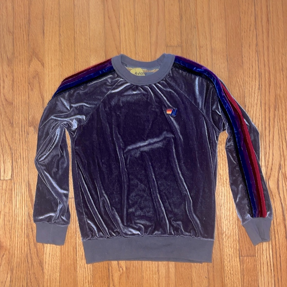 Aviator Nation Kids Velour Crew Sweatshirt